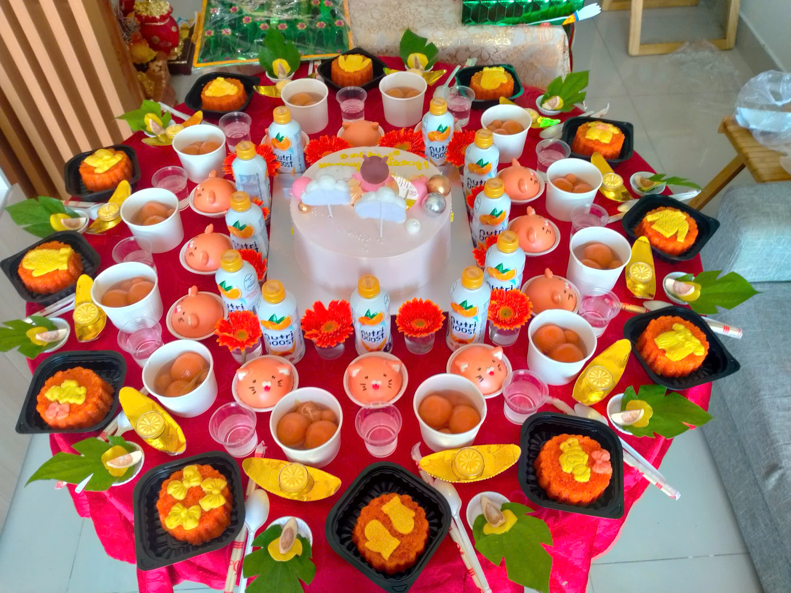 Mâm cúng đầy tháng bé gái đẹp