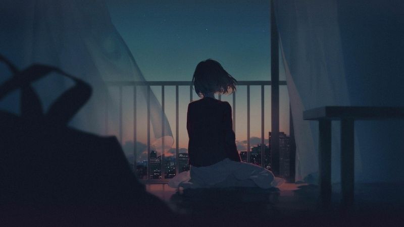 Ảnh con gái buồn khóc