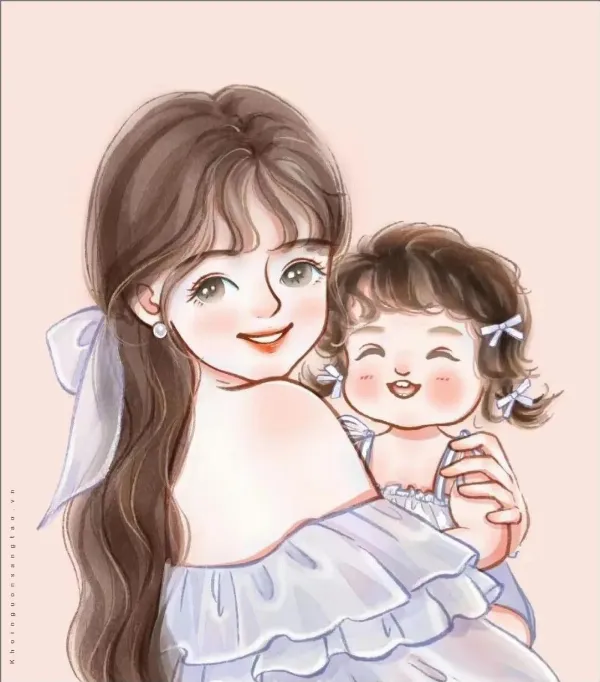 Hình ảnh mẹ và con gái nghệ thuật