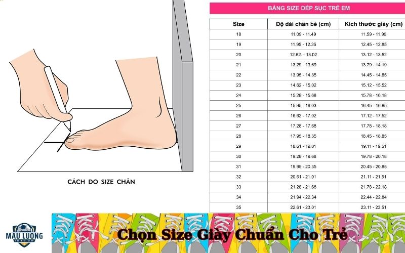 Chọn Size Giày Chuẩn Cho Trẻ