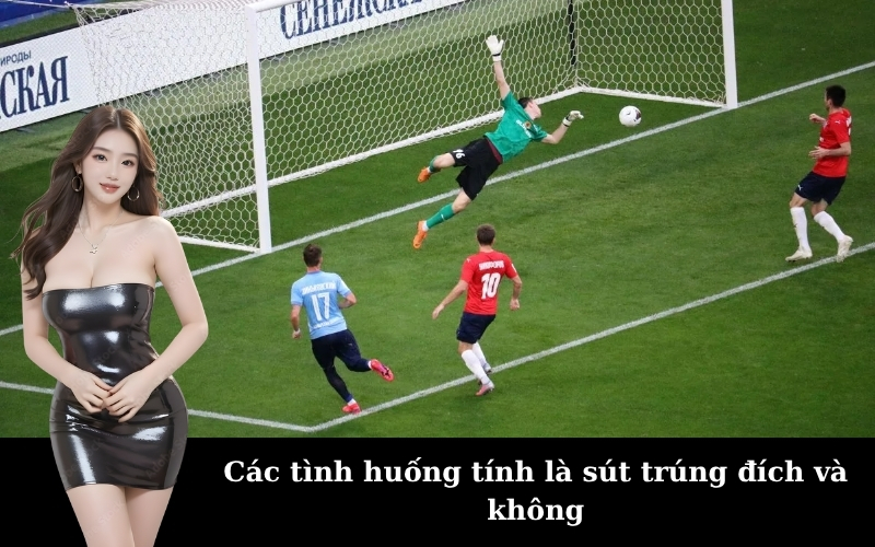 Các tình huống tính là sút trúng đích và không