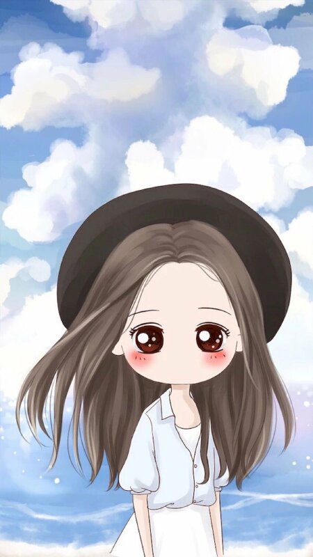 Chibi buồn đội mưa