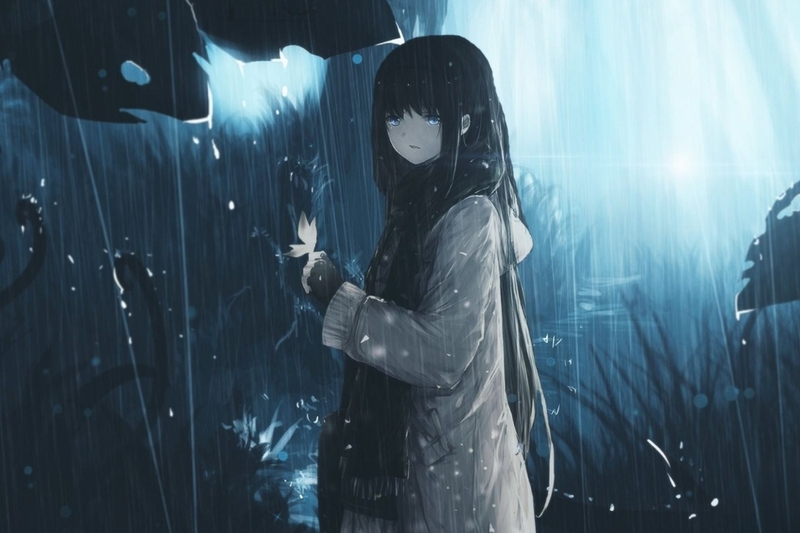 Cô gái anime buồn khóc đầy cảm xúc