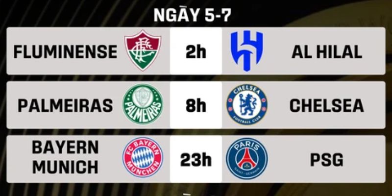 Nắm chắc thời gian thi đấu giúp theo dõi trọn vẹn trận.